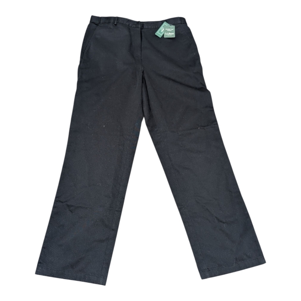 L.L. Bean Classic Bayside Fit Size 16 M/T Women's Straight Leg Black Pants New